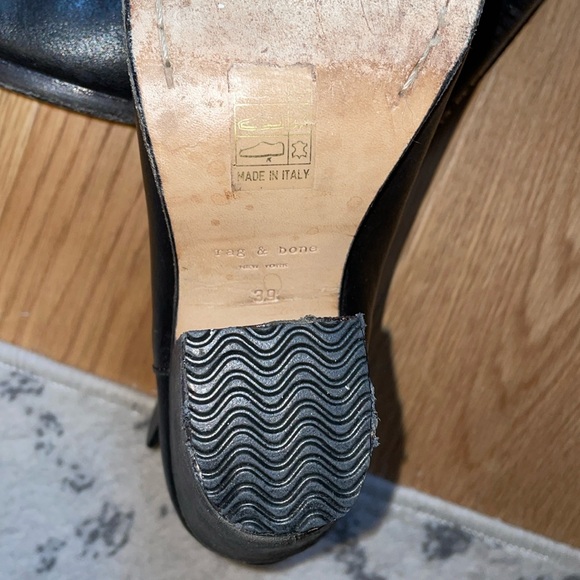 Rag & Bone Harrow Black Leather Ankle Boot. 39 - Picture 12 of 15